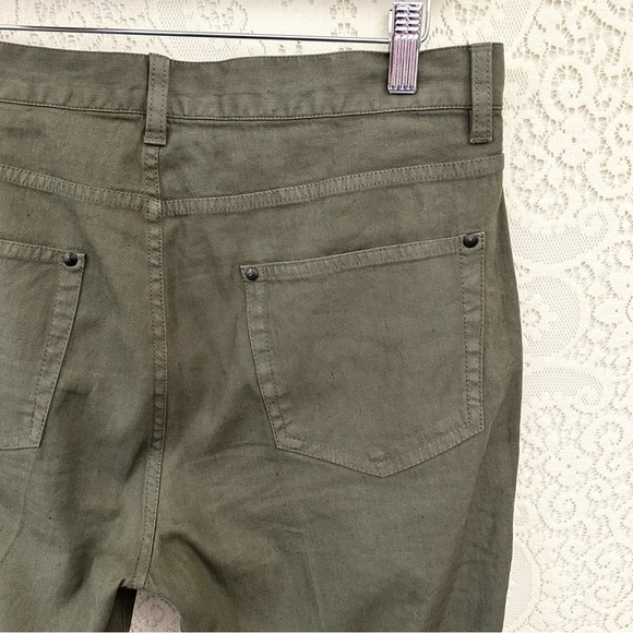 John Varvatos Linen Blend Army Green Pants - Picture 8 of 13